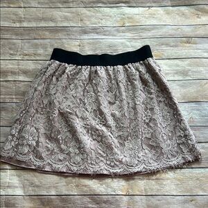 Ultra Pink Lace Mini Skirt - Black and Cream